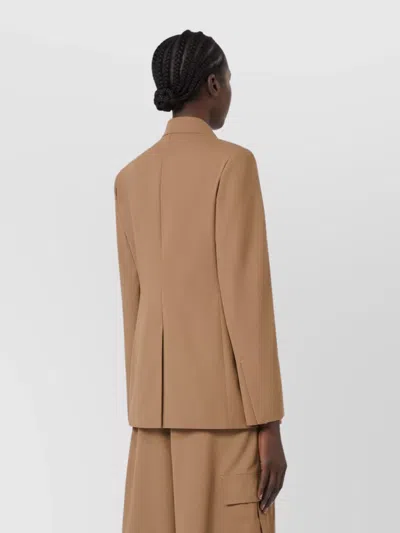 Max Mara Tailored Suit With Flap Pockets And Notched Lapel In Brown