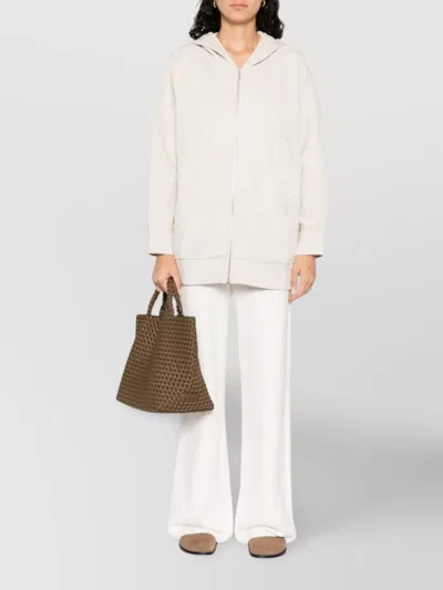 S Max Mara Cotton Jersey Sweatshirt With Hood And Kimono Sleeves