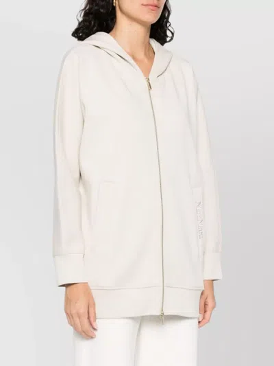 S Max Mara Cotton Jersey Sweatshirt With Hood And Kimono Sleeves