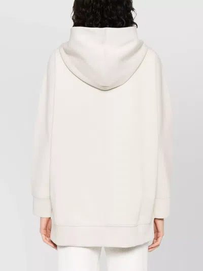 S Max Mara Cotton Jersey Sweatshirt With Hood And Kimono Sleeves