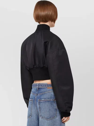 Sportmax Waterproof Twill Bomber Jacket In Black