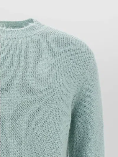Jil Sander Powder Blue Alpaca And Wool Blend Crewneck Sweater