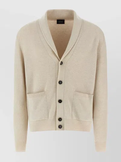 Brioni Ribbed Texture Shawl Collar Front Pockets