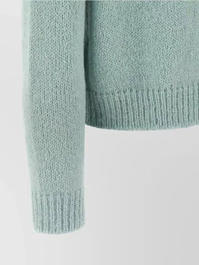 Jil Sander Powder Blue Alpaca And Wool Blend Crewneck Sweater