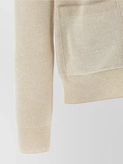 Brioni Ribbed Texture Shawl Collar Front Pockets