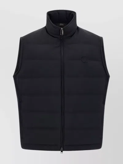 Brioni 'golf Capsule' Sleeveless Padded High Collar Vest In Black