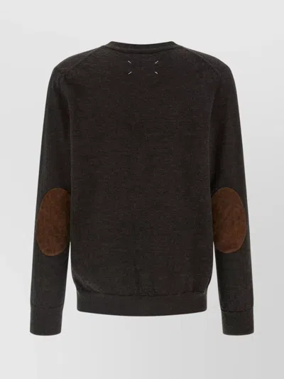 Maison Margiela Suede Patch Cardigan Sweaters And Cardigans Brown In Brown