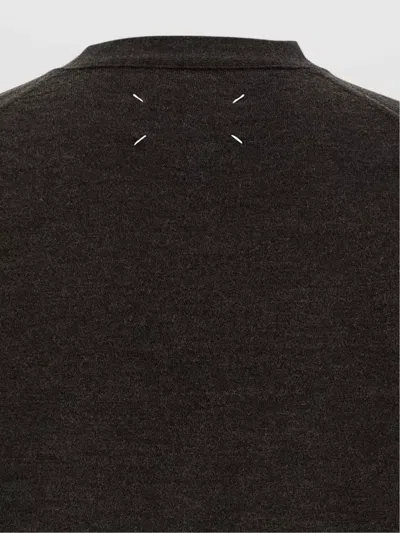 Maison Margiela Suede Patch Cardigan Sweaters And Cardigans Brown In Brown