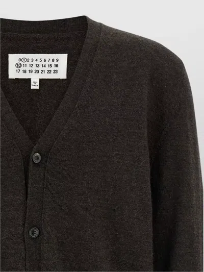 Maison Margiela Suede Patch Cardigan Sweaters And Cardigans Brown In Brown