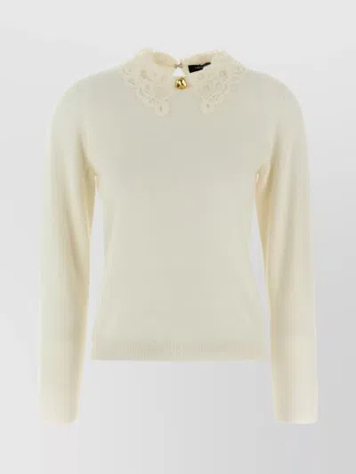 Fabiana Filippi Lace Neck Sweater Sweaters And Cardigans White
