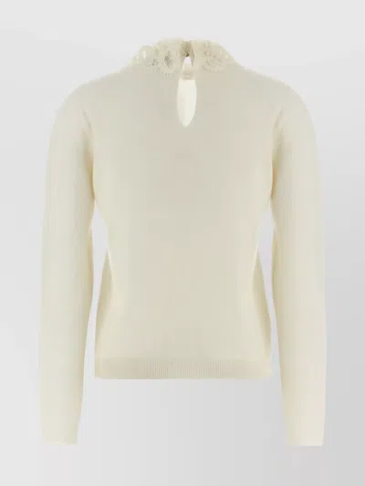 Fabiana Filippi Lace Neck Sweater Sweaters And Cardigans White