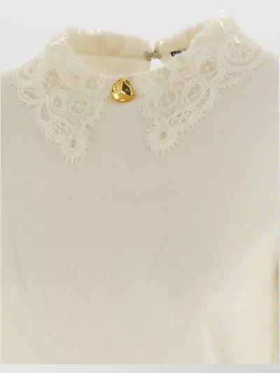 Fabiana Filippi Lace Neck Sweater Sweaters And Cardigans White