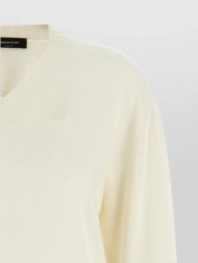 Fabiana Filippi Sweater V-neck Ribbed Cuffs Hem Neckline