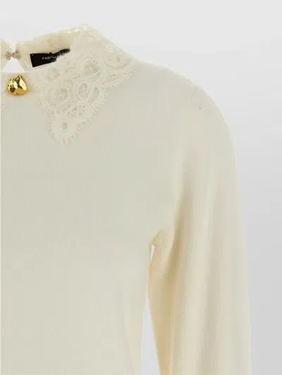Fabiana Filippi Lace Neck Sweater Sweaters And Cardigans White
