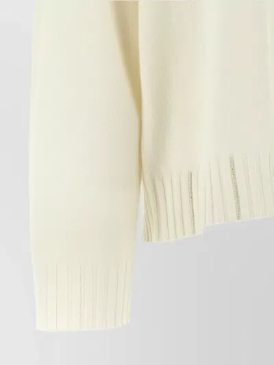 Fabiana Filippi Sweater V-neck Ribbed Cuffs Hem Neckline