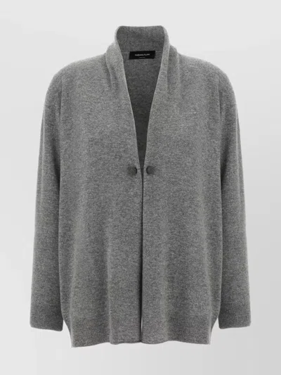 Fabiana Filippi Jewel Brooch Cardigan Sweaters And Cardigans Gray In Gray
