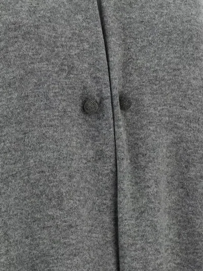 Fabiana Filippi Jewel Brooch Cardigan Sweaters And Cardigans Gray In Gray