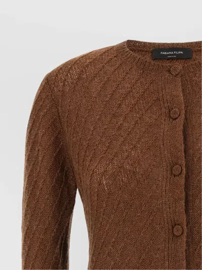 Fabiana Filippi Sequin Crochet Cardigan Sweaters And Cardigans Brown In Brown