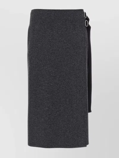 Jil Sander Flannel Skirt In Gray