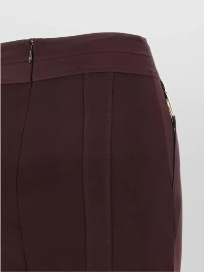 Elisabetta Franchi Corsetry-inspired Midi Skirt With Zigzag Stitching In Brown