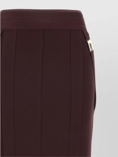 Elisabetta Franchi Corsetry-inspired Midi Skirt With Zigzag Stitching In Brown