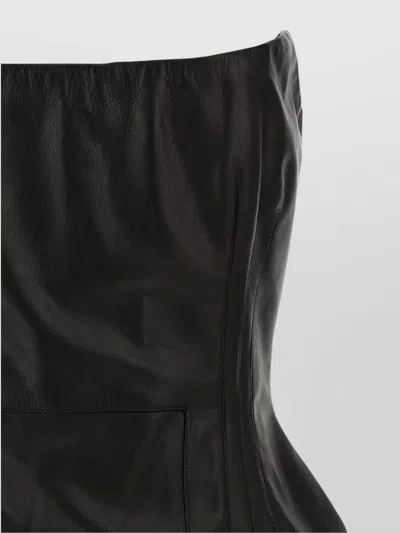 Magda Butrym Strapless Fitted Silhouette Dress With Zipper Accents In Black