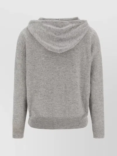 Peserico Grey Punto Luce Hooded Sweater In Gray
