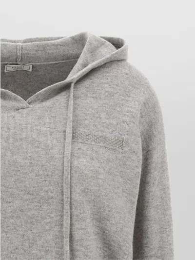 Peserico Grey Punto Luce Hooded Sweater In Gray