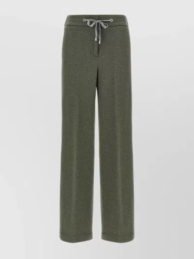 Peserico Shimmering Sweatpants Drawstring Waistband In Green