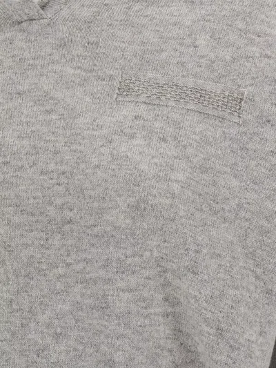 Peserico Grey Punto Luce Hooded Sweater In Gray