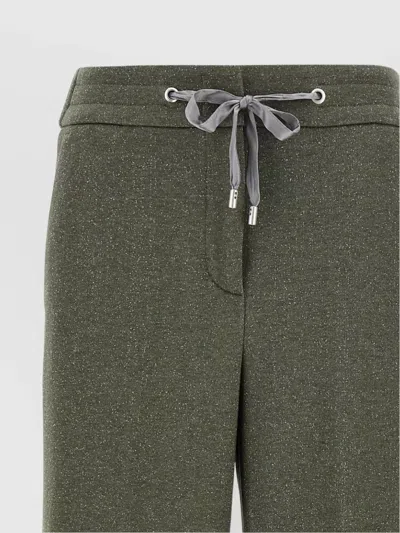 Peserico Shimmering Sweatpants Drawstring Waistband In Green
