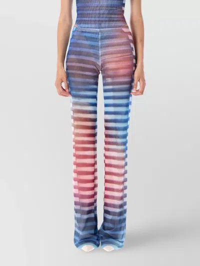Jean Paul Gaultier Air Stripe High Waist Flared Pants In Multi