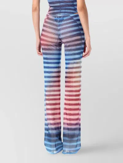 Jean Paul Gaultier Air Stripe High Waist Flared Pants In Multi