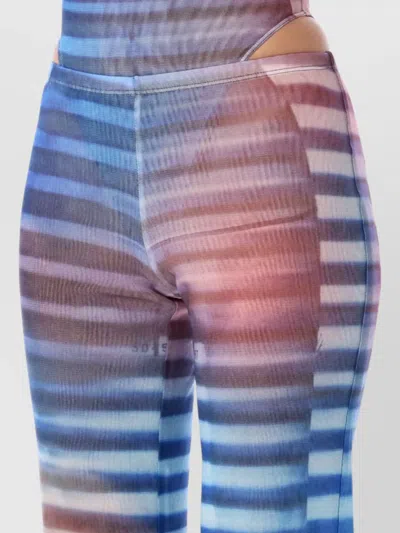 Jean Paul Gaultier Air Stripe High Waist Flared Pants In Multi