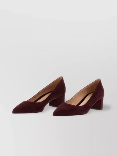 Gianvito Rossi Suede Leather Block Heel Pumps