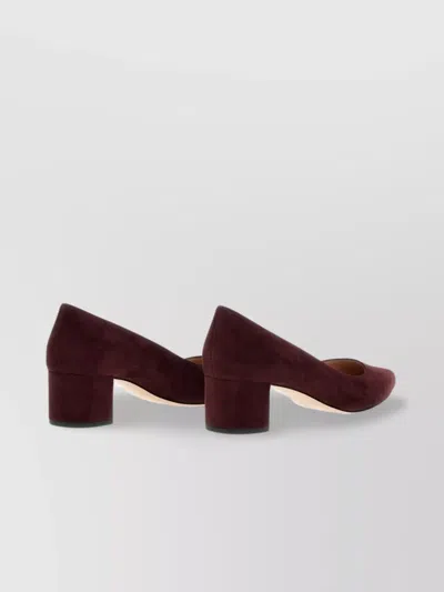 Gianvito Rossi Suede Leather Block Heel Pumps