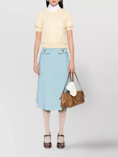 Valentino Skirt A-line Silhouette Front Pockets In Blue