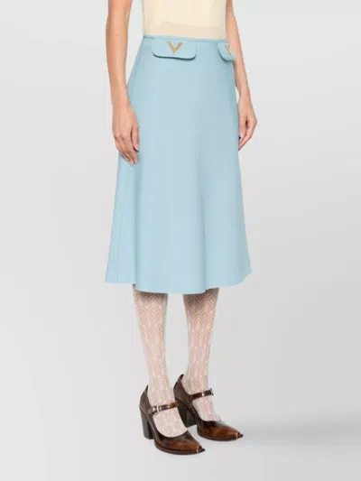 Valentino Skirt A-line Silhouette Front Pockets In Blue
