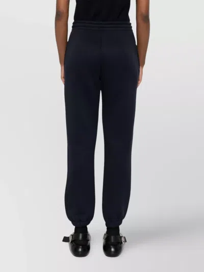 Moncler Blue Cotton Jogging Pants In Blue