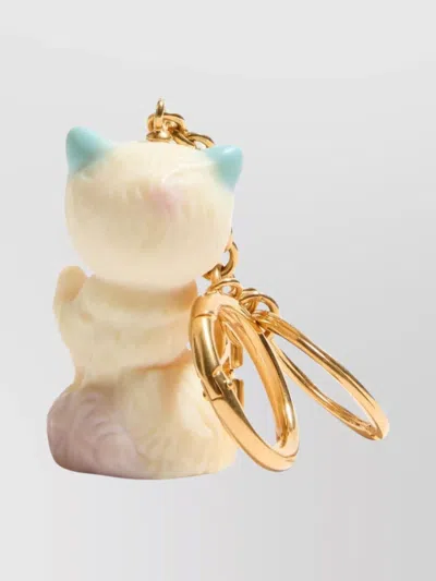 Valentino House Cat Design Keyring With Gold-tone Hardware