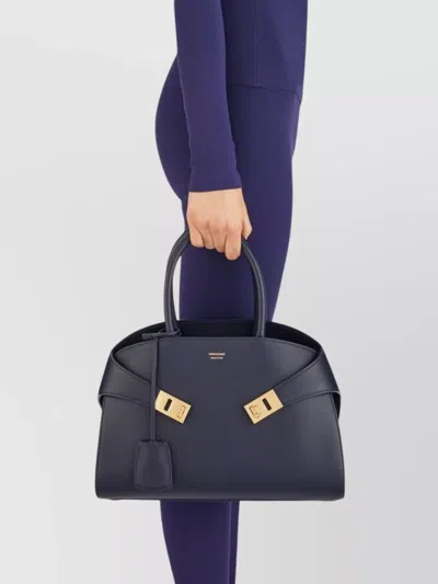 Ferragamo Women Hug Small Leahter Tote Bag In Blue