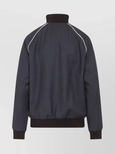 Miu Miu Wool Pinstripe Jacket Side Pockets In Gray