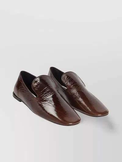 Jil Sander Squared Toe Loafer In Dark Earth