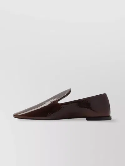 Jil Sander Squared Toe Loafer In Dark Earth