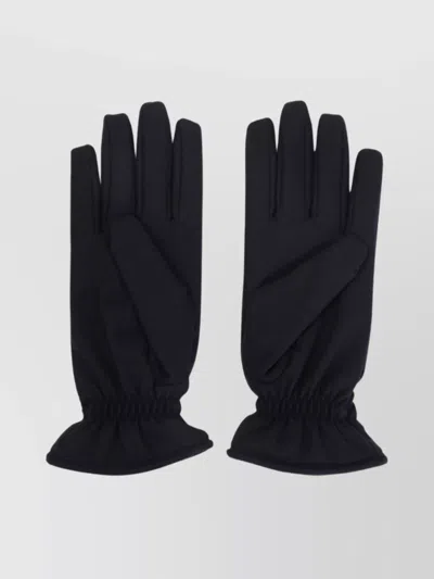 Brioni Cashmere Blend Gloves Elastic Cuffs In Black