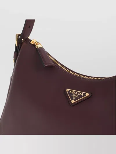 Prada Medium Aimee Shoulder Bag In Leather In Red
