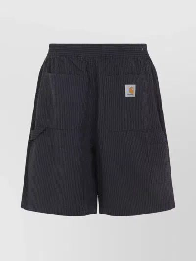 Carhartt Wip Embroidered Cotton Toland Short In Black