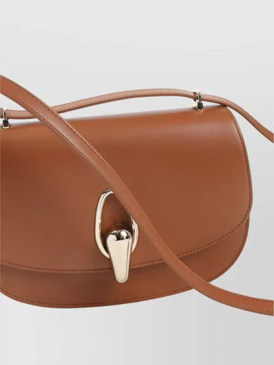 Giorgio Armani Calf Leather Shoulder Bag With Golden-toned Hardware