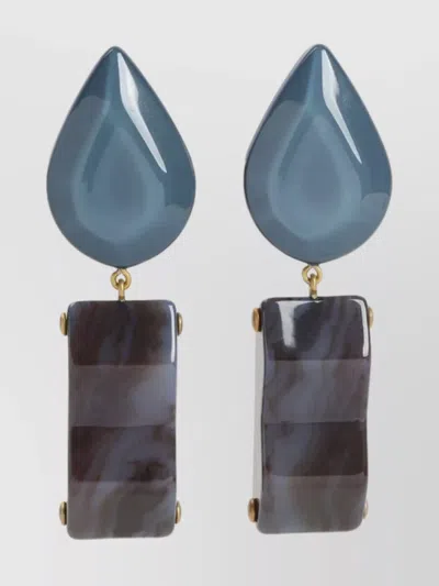 Giorgio Armani Teardrop-rectangular Stone Clip-on Earrings