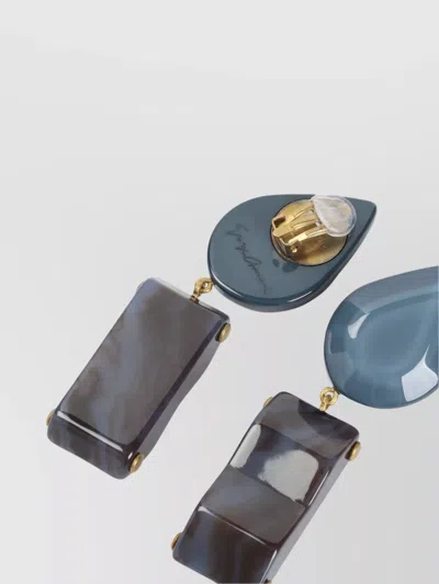 Giorgio Armani Teardrop-rectangular Stone Clip-on Earrings